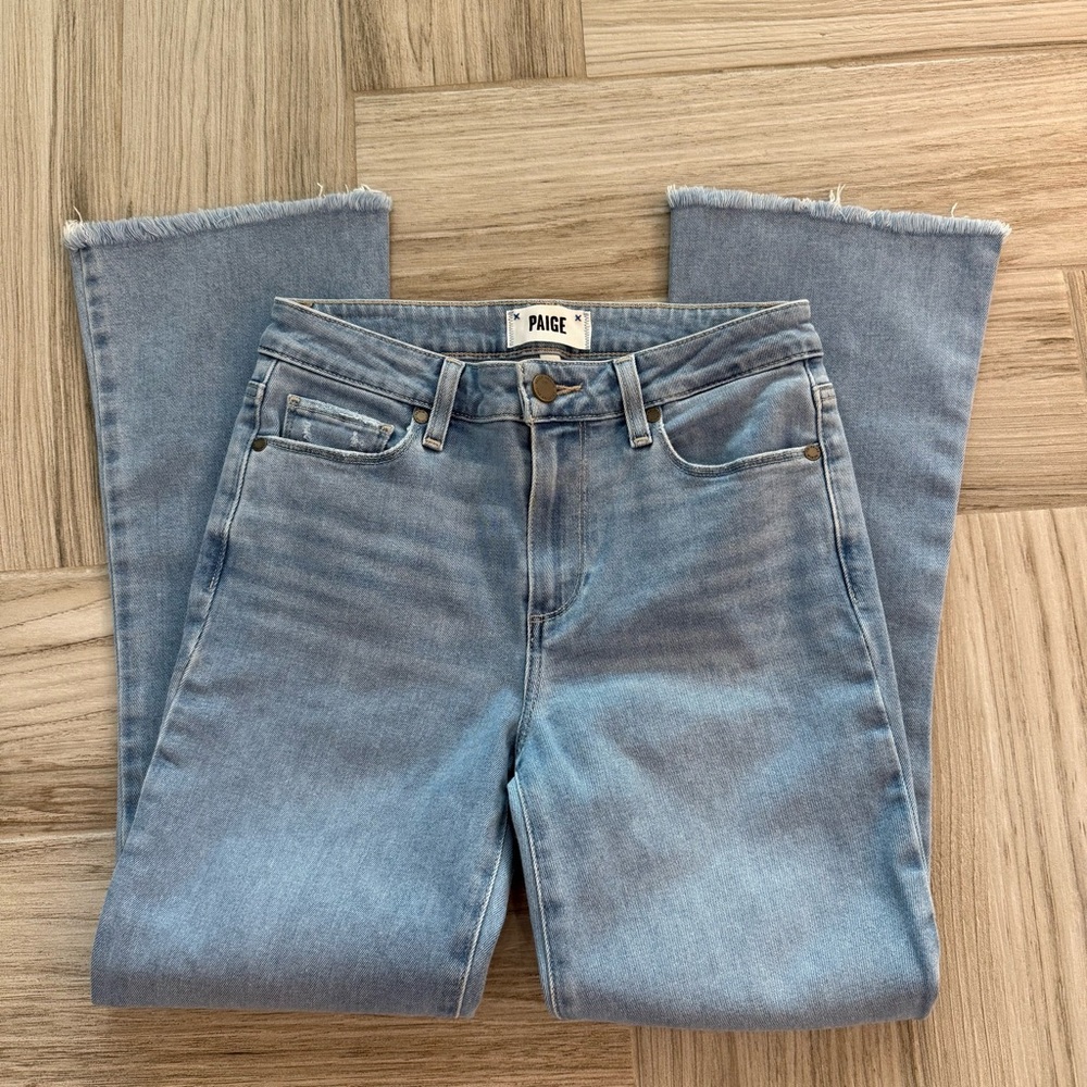 NWOT PAIGE Rory Crop Flare Raw Hem Jeans Size 26 - Picture 6 of 10